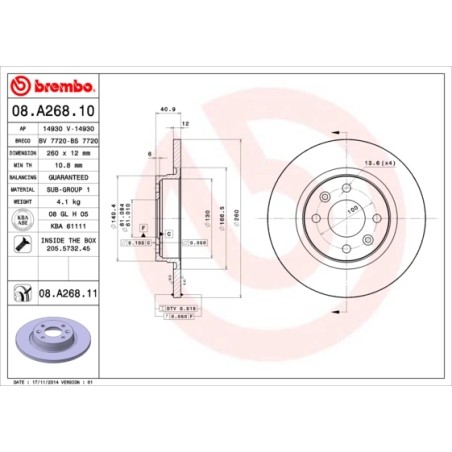 BREMBO - Réf. 08.A268.11