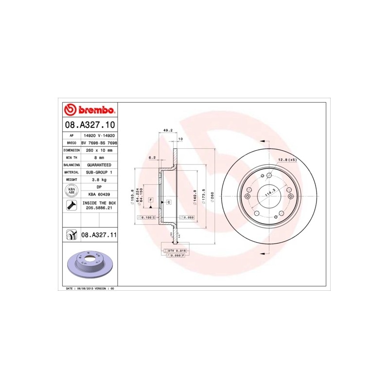 BREMBO - Réf. 08.A327.11