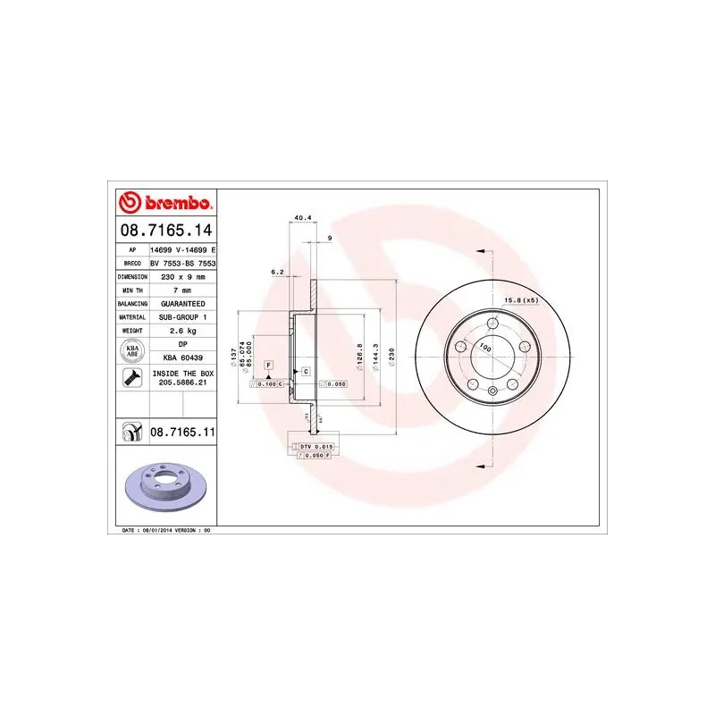 BREMBO - Réf. 08.7165.11