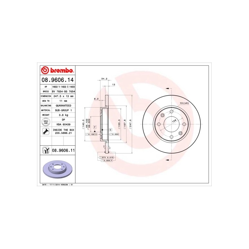BREMBO - Réf. 08.9606.14