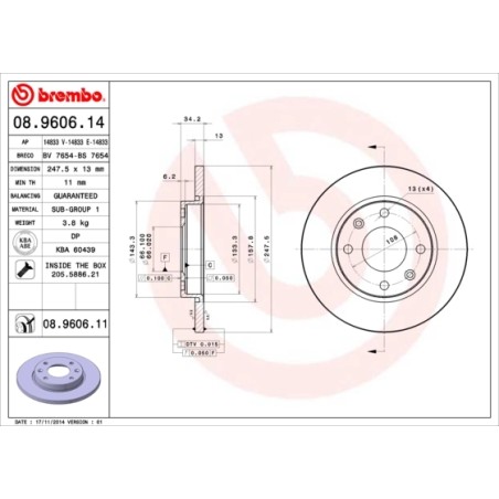 BREMBO - Réf. 08.9606.14