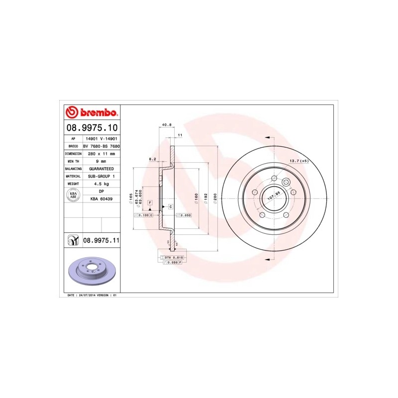 BREMBO - Réf. 08.9975.11
