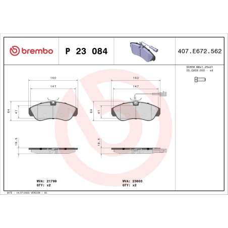 BREMBO - Réf. P23084