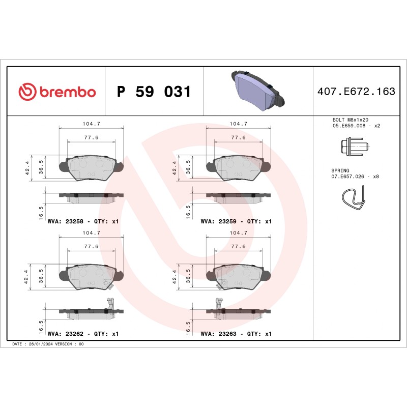 BREMBO - Réf. P59031