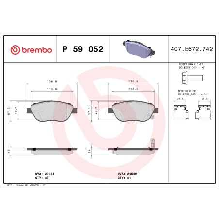 BREMBO - Réf. P59052