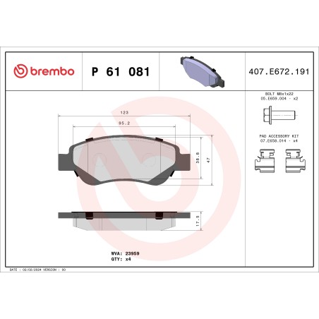 BREMBO - Réf. P61081