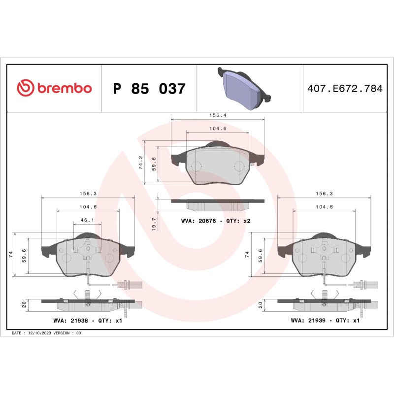 BREMBO - Réf. P85037
