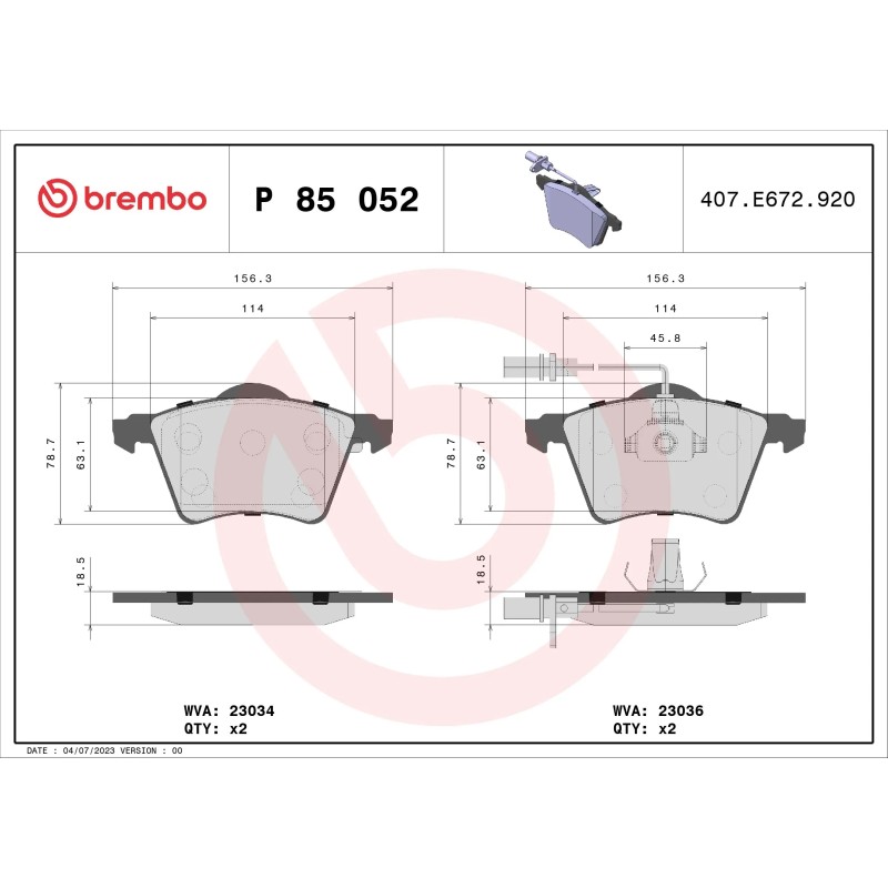 BREMBO - Réf. P85052