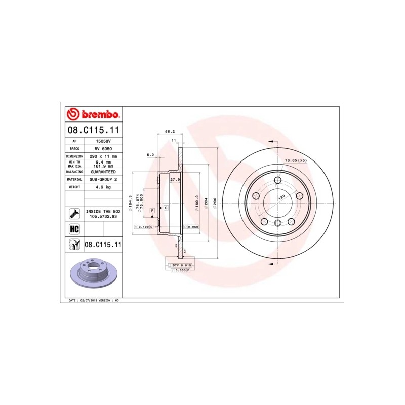 BREMBO - Réf. 08.C115.11