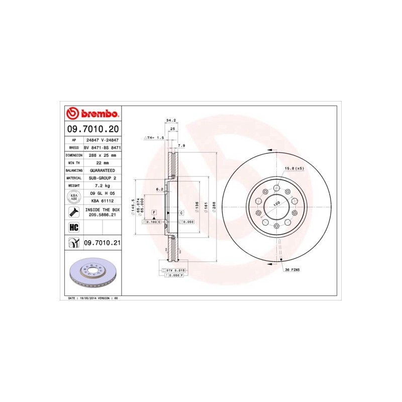 BREMBO - Réf. 09.7010.21