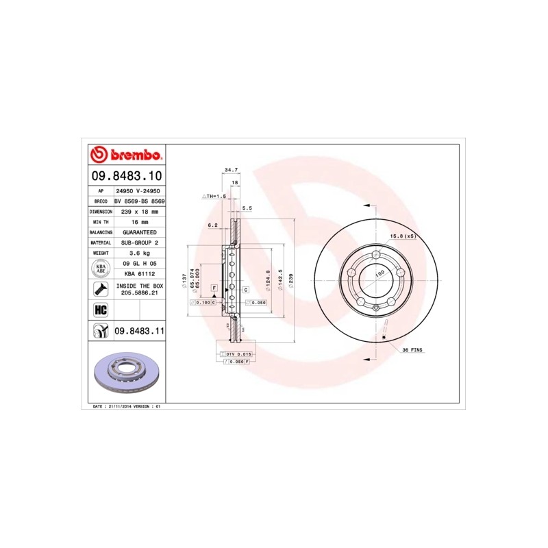 BREMBO - Réf. 09.8483.10