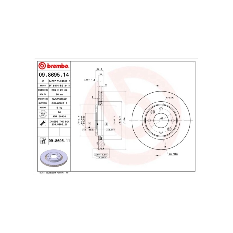 BREMBO - Réf. 09.8695.11