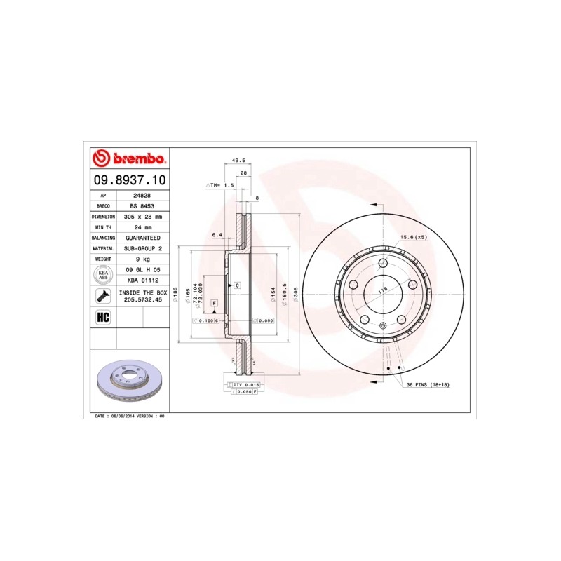 BREMBO - Réf. 09.8937.10