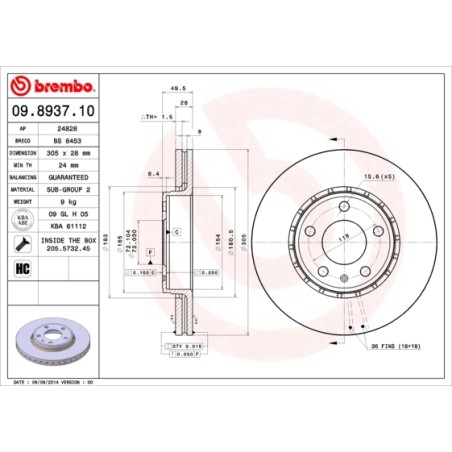 BREMBO - Réf. 09.8937.10