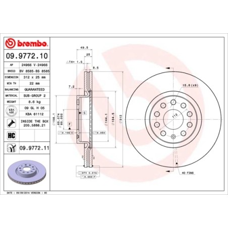 BREMBO - Réf. 09.9772.11
