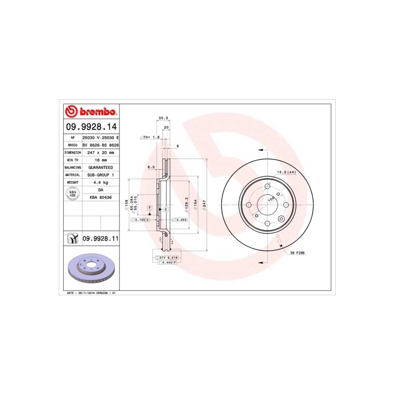 BREMBO - Réf. 09.9928.11
