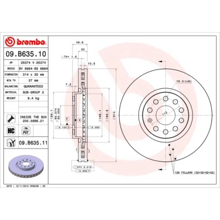 BREMBO - Réf. 09.B635.11