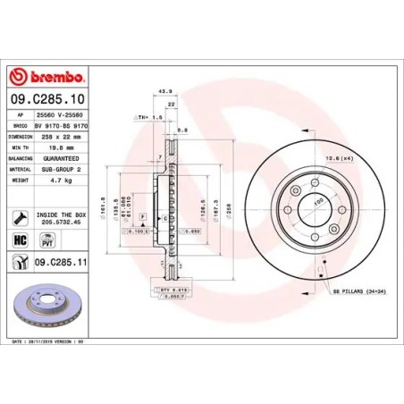 BREMBO - Réf. 09.C285.11