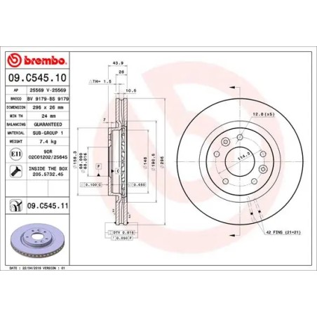 BREMBO - Réf. 09.C545.11